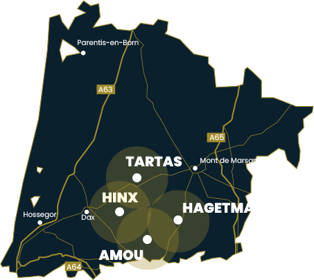 Zone de chalandise SARL Pompes Funebres des Landes