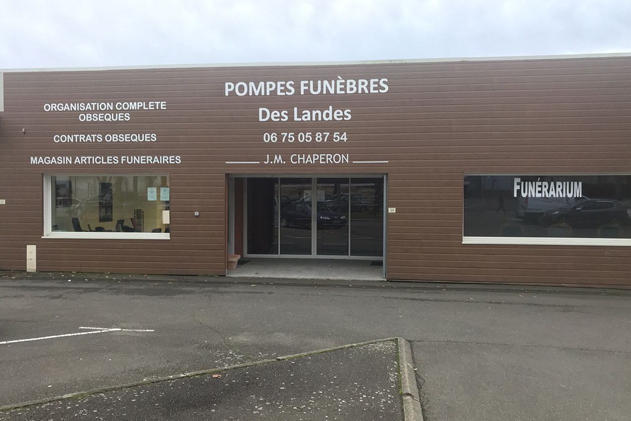 Façade du funérarium Pompes Funèbres des Landes à Hagetmau